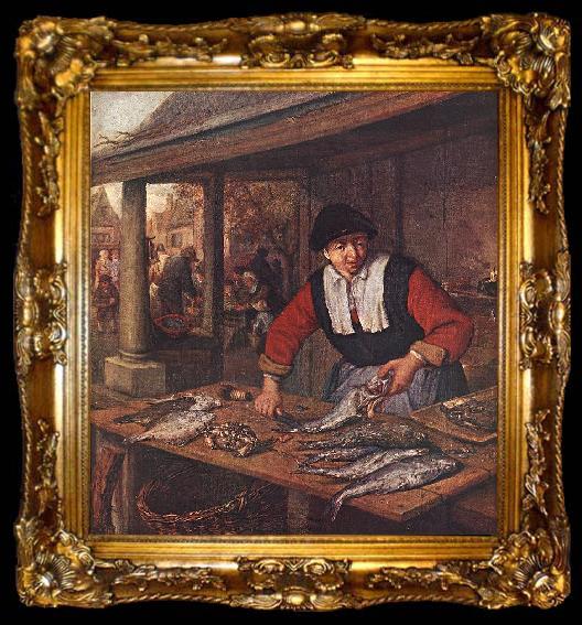 framed  OSTADE, Adriaen Jansz. van The Fishwife sj, ta009-2